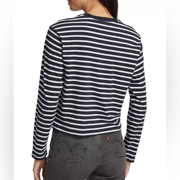 ATM Anthony Thomas Melillo NWT Stripe Jersey Cotton T-Shirt Navy White Small - Picture 2 of 12